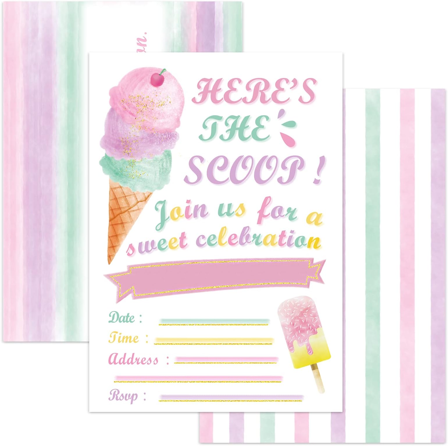 Llama Birthday Invitations for Kids (20 Count with