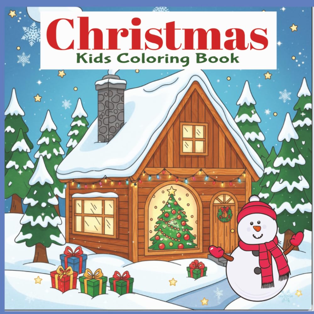 Christmas Coloring Book for Kids, Easy and cute images for coloring.