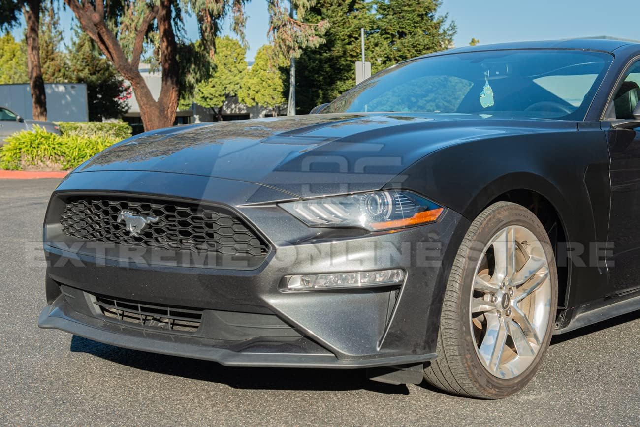 Replacement For 2018-2023 Ford Mustang | GT350 Style Steel - Matte Black Replacement Side Scoop Vented Wheel Trim Fender Pair