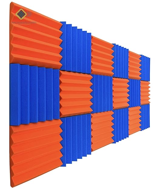 YGM Acoustic Foams Wedge Acoustic Soundproofing Studio Panels, Set of 18, 12