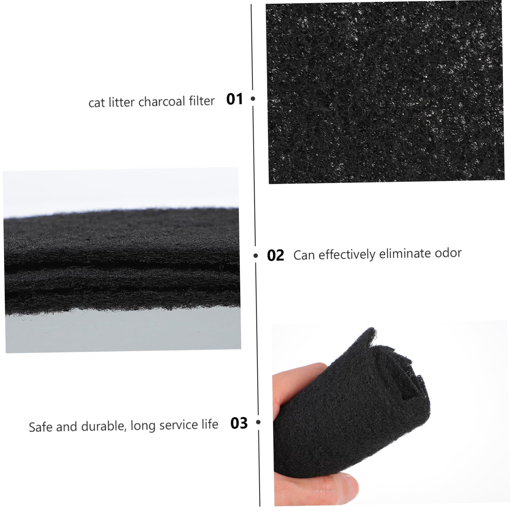 Amosfun 72stücke Aktivkohlefilter Für Katzentoiletten Hochwirksame Geruchsfiltermatten Für Saubere Katzenumgebung Effektive Filterung Geruchskontrolle Sicher Für Haustiere
