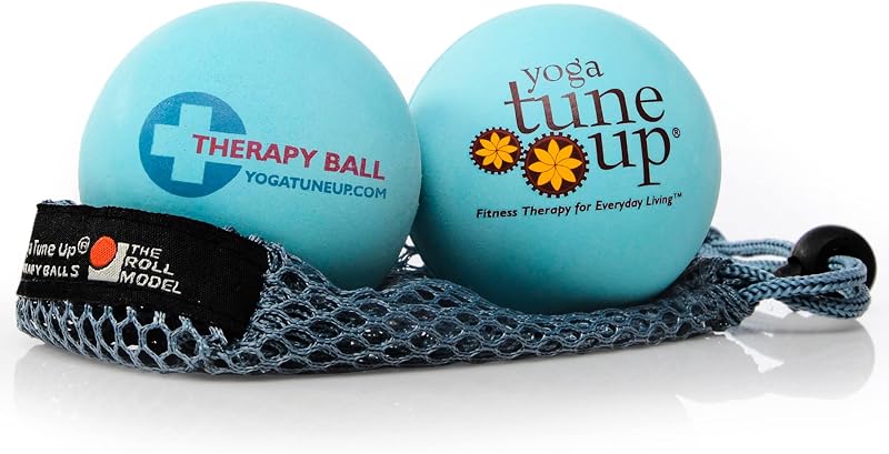 Bolas de terapia en bolsa de Tune Up Fitness - Bolas de masaje para puntos de activación, puntos de presión y liberación miofascial - Úsela como bola individual o de maní para aliviar el dolor y relajarse (azul aguamarina)