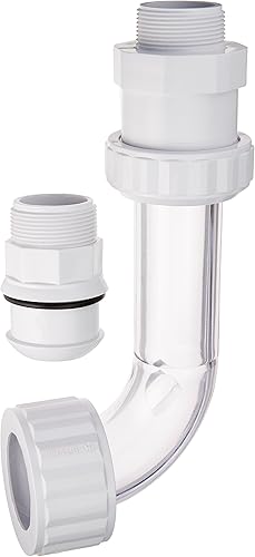 Hayward SP1486 Reemplazo de unión de extremo macho doble autoalineable transparente MIP de 1-12 pulgadas con accesorio de compresión para filtro de