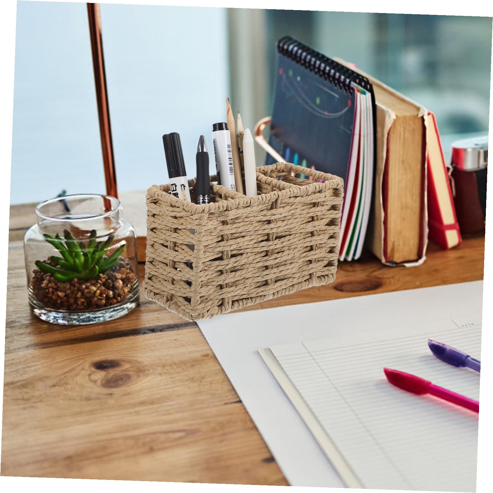 DOITOOL Cubo para Cubiertos Multifunción Soporte para Palillos Novedoso Gran Capacidad Cuerda de Papel Organizador Cocina Utensilios