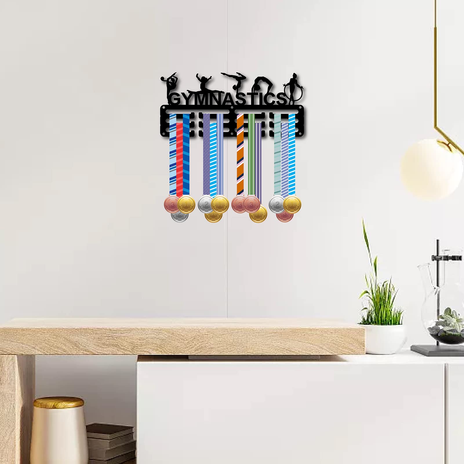 Porta Medaglie Da Parete Per Ballerini - Espositore 30 Ganci Nero Con Tema Danza - Foto 3