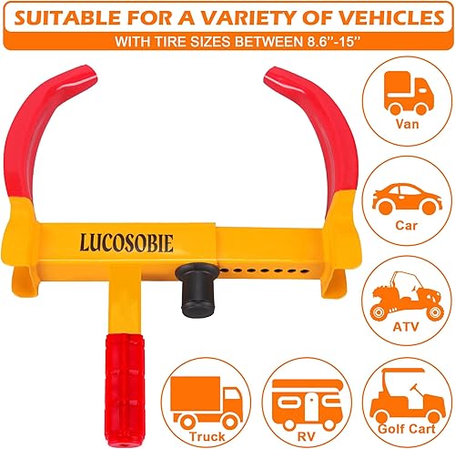 Miniatura 4 de Bloqueo de rueda de remolque  Bloqueo de rueda de coche especialmente diseñado de 8.6 a 15 pulgadas para neumáticos de gran tamaño  Bloqueo de rueda