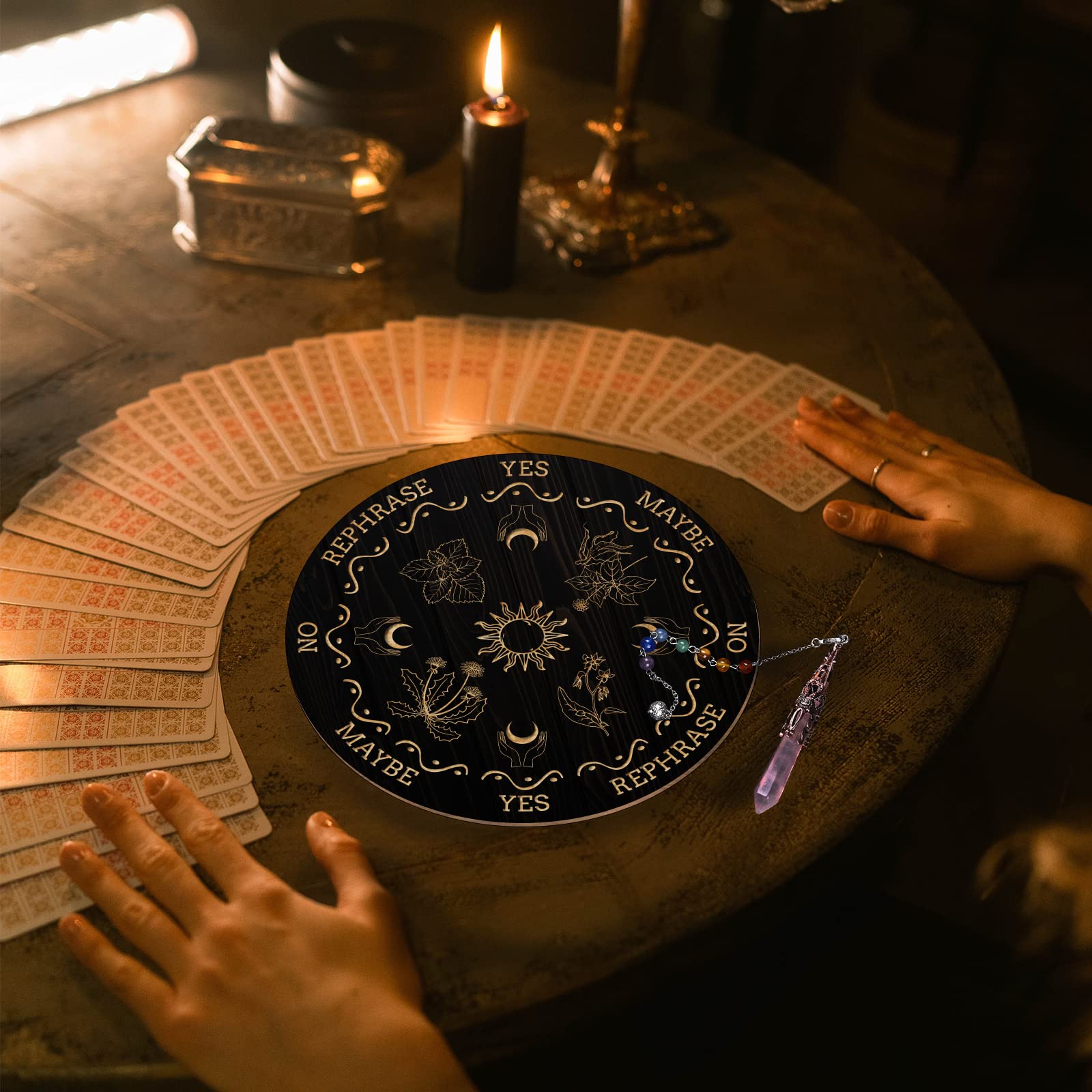 AHANMAKER - Tavola A Pendolo Da Strega, In Legno, Con Cristallo Di