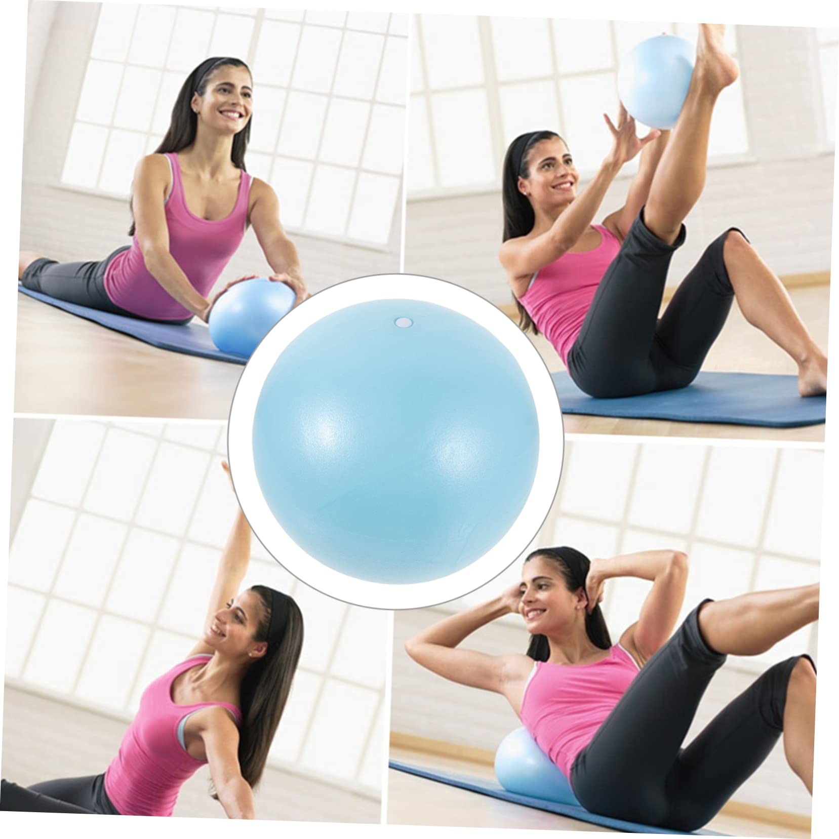 WHAMVOX Pilates Ball Pilates Equipment Daily Use Core Ball Home Workout Exercise Ball Fitness Ball Guide Barre Ball Balance Ball Yoga Ball Small Mini Exercise Ball Yoga Supply PVC Sky-Blue