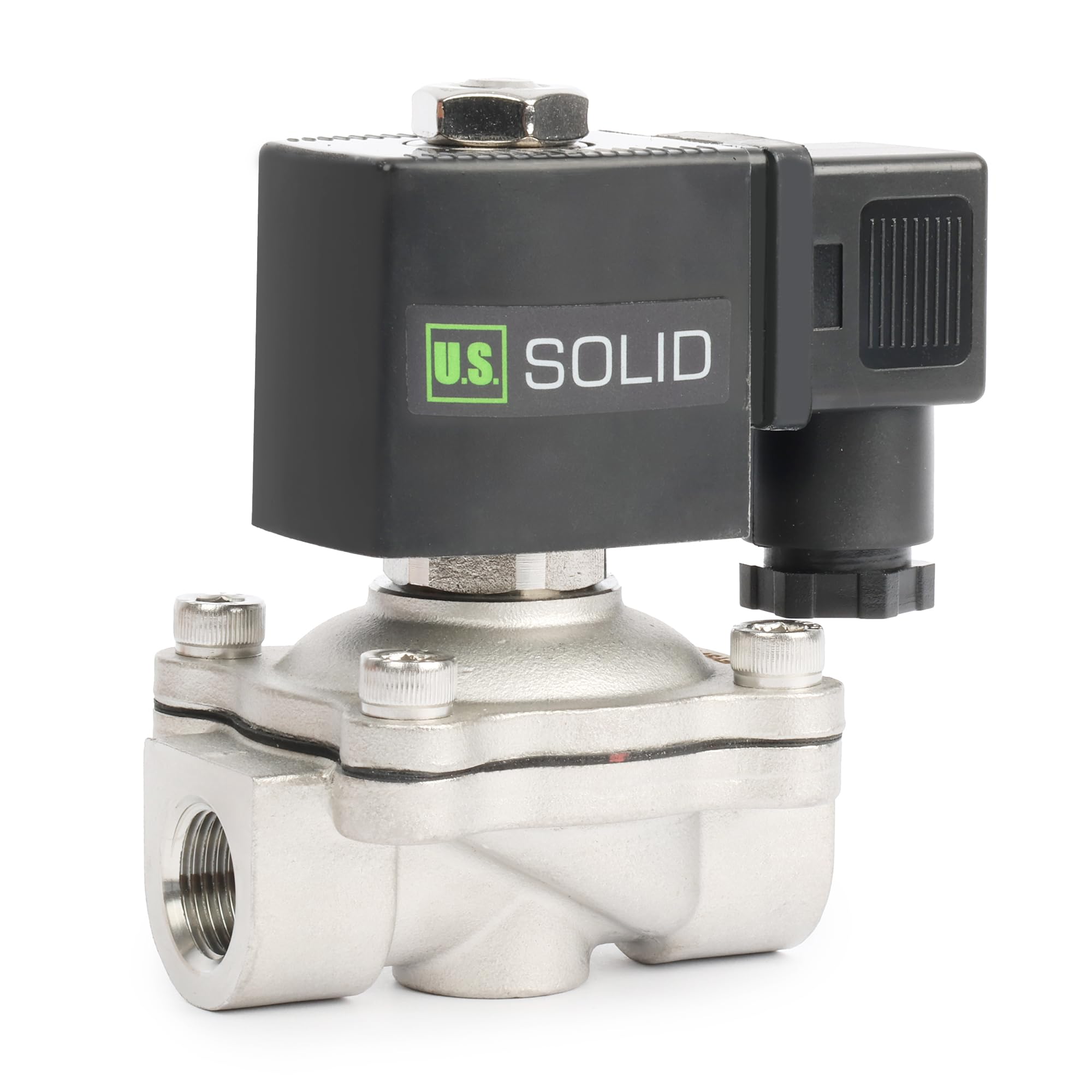 Électrovanne 3/8 inox 24V normalement fermée pour automatisation circuit eau et diesel