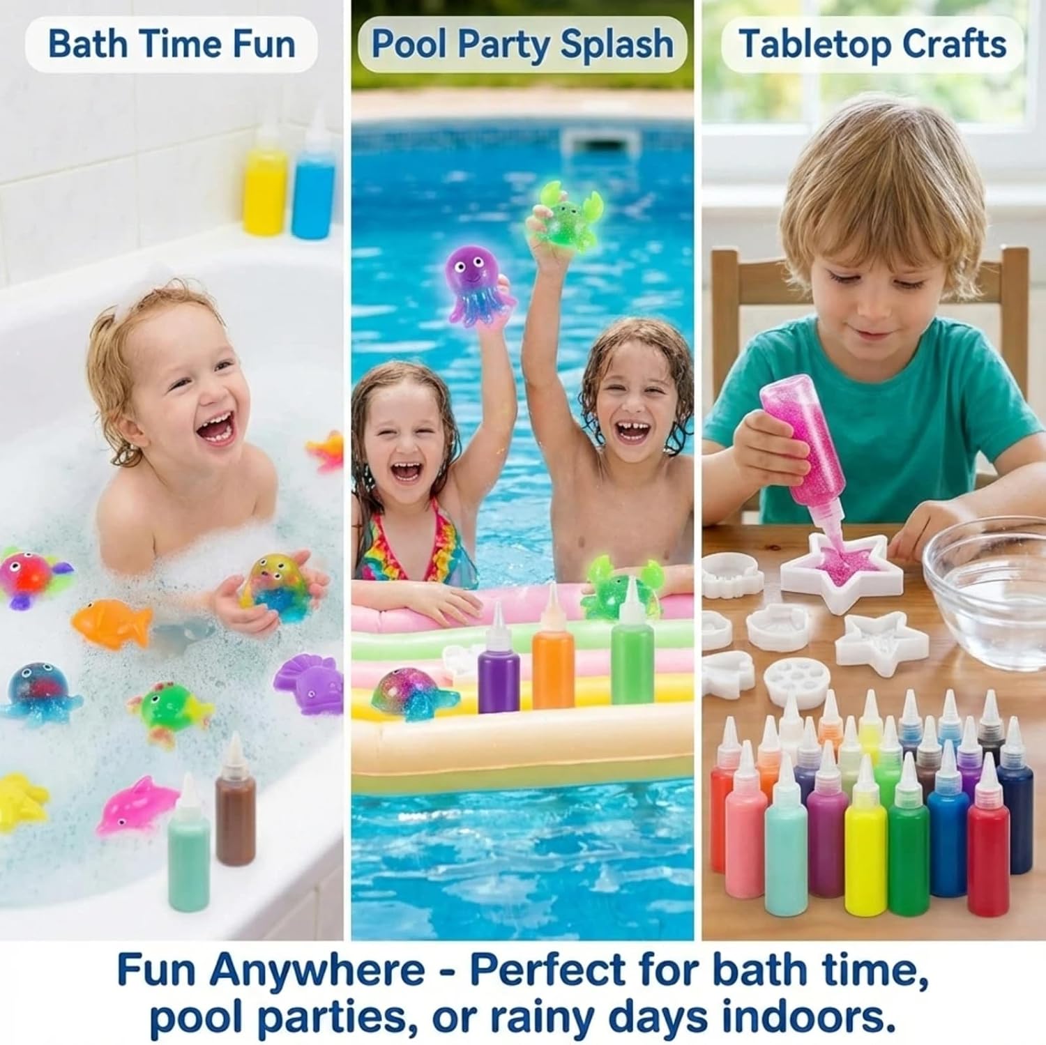 Magic Water Elf Toy Kit,20 Molds Safe & Non-Toxic Squishy Making Kit Focus & Concentration,Fun No-Mess STEM Activity-DIY Glow Magic Elves Craft for Boys Girls (12solid+6glow+4Sparkling+2Pearlescent)