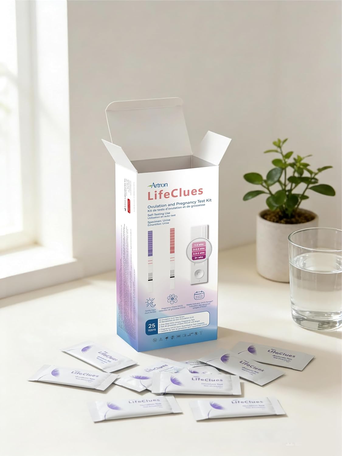 25 Tests Pack: 20 LH Strips, 4 HCG Strips and 1 QuadSense HCG Cassette. The Most Complete Fast & Accurate Home Fertility Solution for Women. Ovulation & Pregnancy for Both Early Detection & Pregnancy Weeks Reference. Proudly Made in Canada. - Image 8