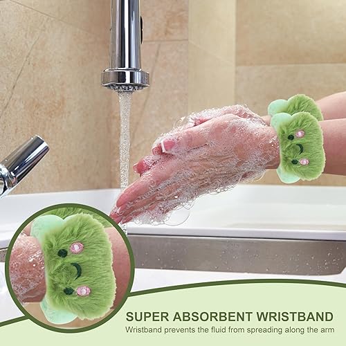 Miniatura 4 de CAVETEE Diadema de maquillaje de 3 piezas para mujer, juego de diadema elástica y muñequera para mujeres y niñas, para el cuidado de la piel,