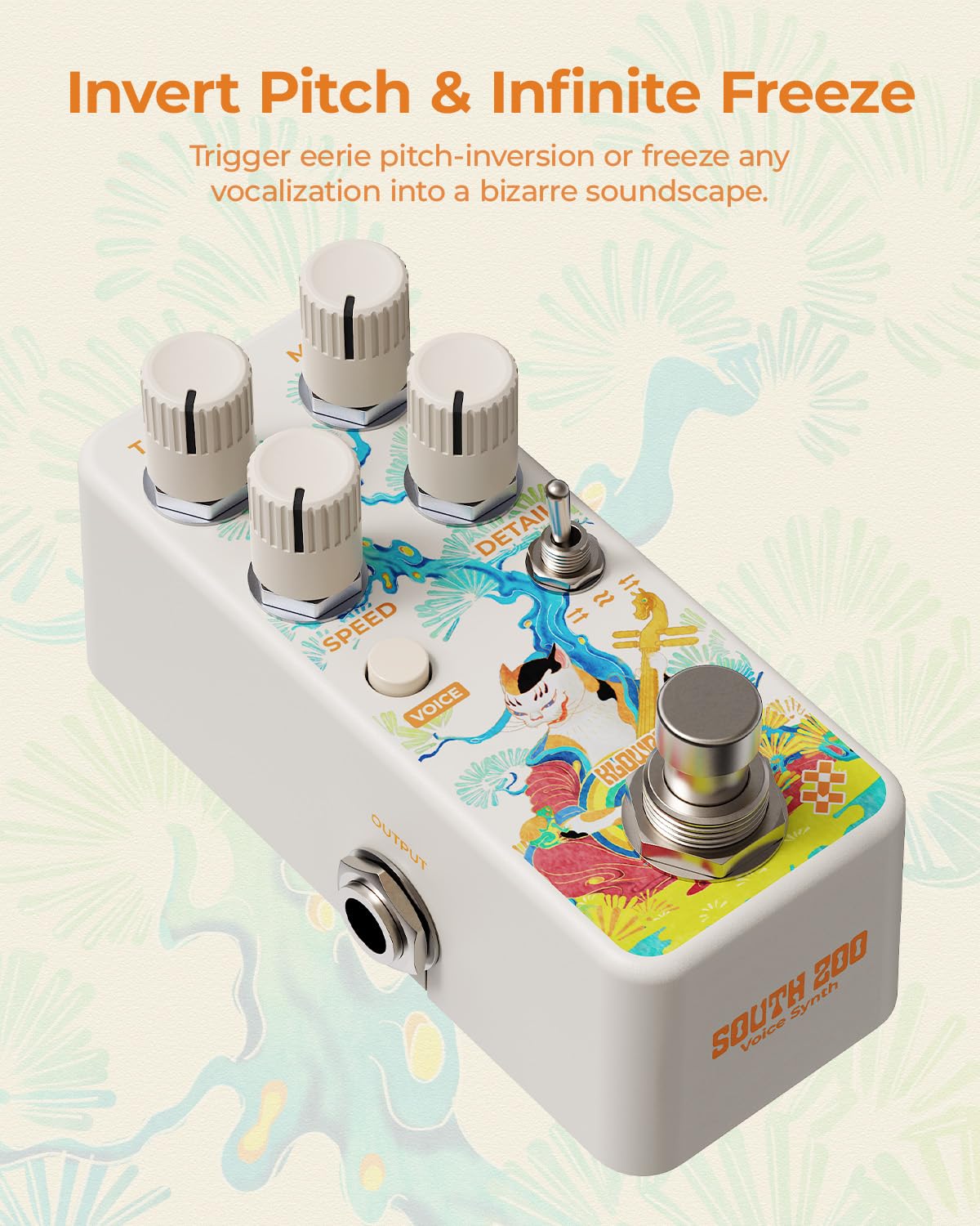 South Zoo Voice Synth Pedal - Sintetizzatore polifonico a tripla voce | con Invert Pitch Follow, Freeze Textures & Lo-Fi Glitch & Experimental Animal Sound Effects Shifte Pedale per chitarra