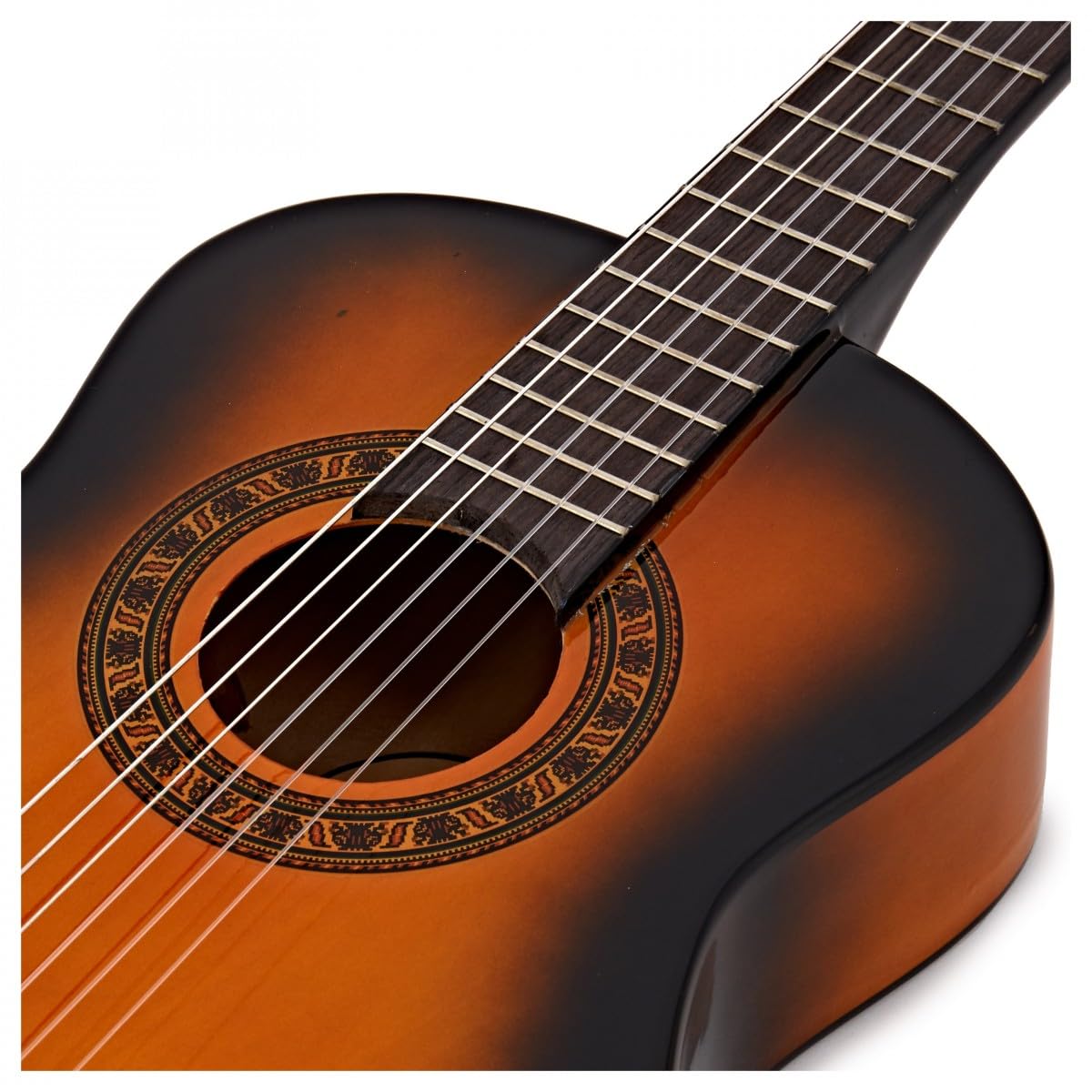 Junior-Konzertgitarre von Gear4music (Größe 1/2), Sunburst – Paket