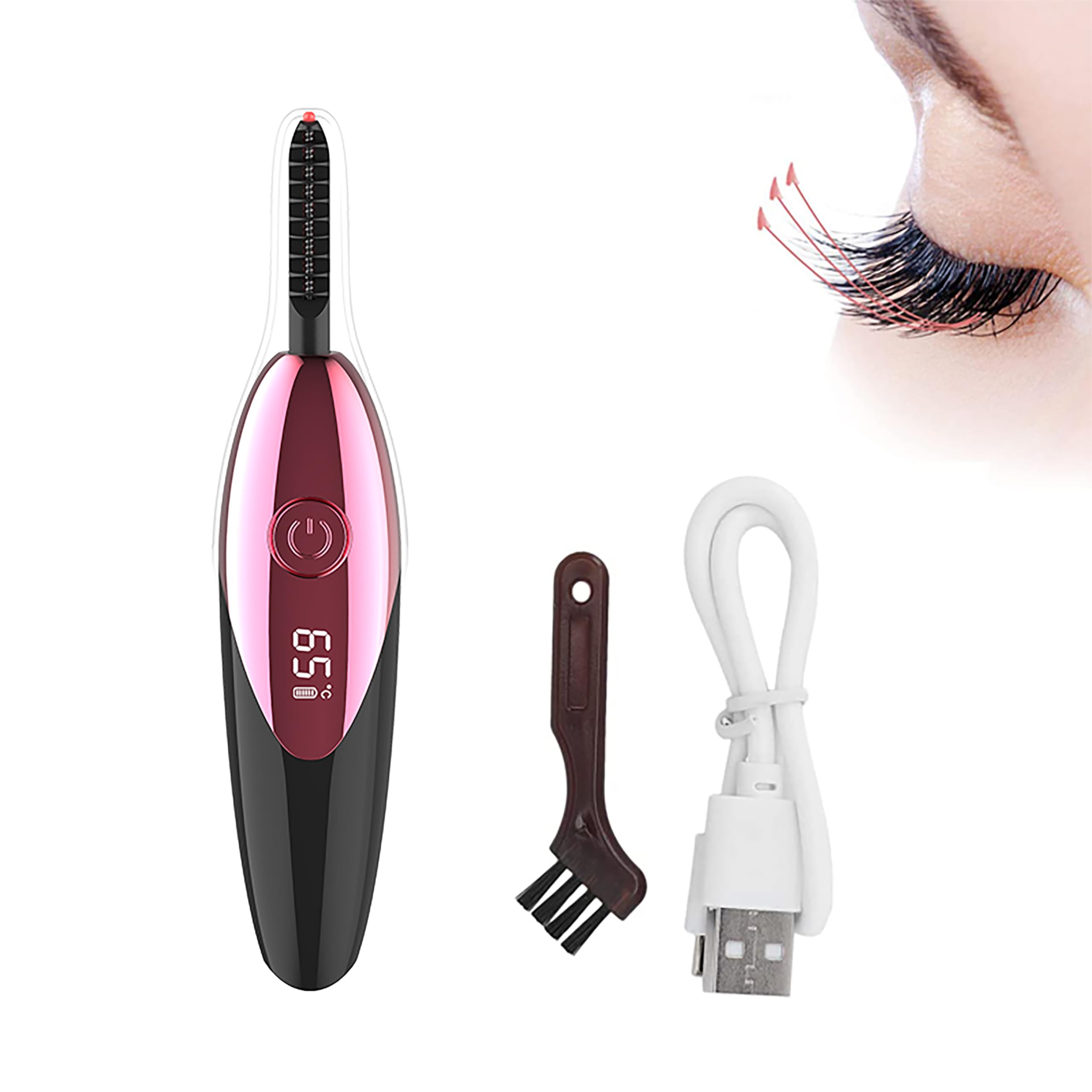 TECNOVIQ Heated Eyelash Curler, USB Rechargeable Electric Lash Styler with 2 Temperature Modes, Quick & Long-Lasting 24H Curl, Portable Makeup Tool for Women & Girls-image-24