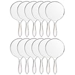OMIRO Hand Mirror, Double-Sided Handheld Mirror 1X/3X Magnifying Mirror with Handle, Set of 12 (Clear)
