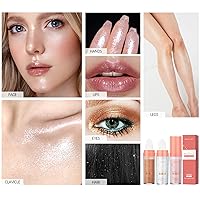 Vista 5 de Polvo De Hadas - Resaltador de maquillaje corporal con purpurina en barra, rubor facial brillante, iluminador corporal con purpurina de alto brillo