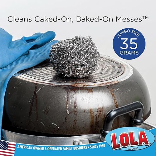 Miniatura 9 de Lola Products - Estropajos de acero inoxidable  Alambre plano rizado de acero inoxidable  Estropajo resistente  Sin olor y a prueba de óxido  Limpia