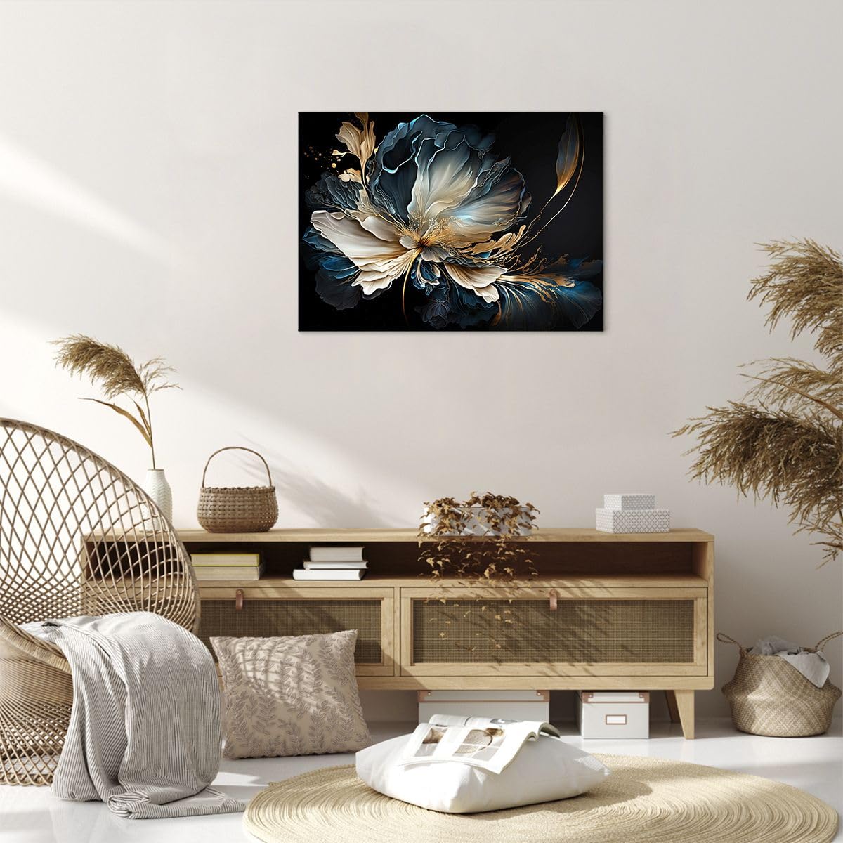 Impression sur verre acrylique Image Tableau 140x70 Art Pierres Fleurs