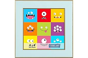 CORE ART Picture Frames 4x4 - Soft Blue Square Photo Frames, Wall or Tabletop Display
