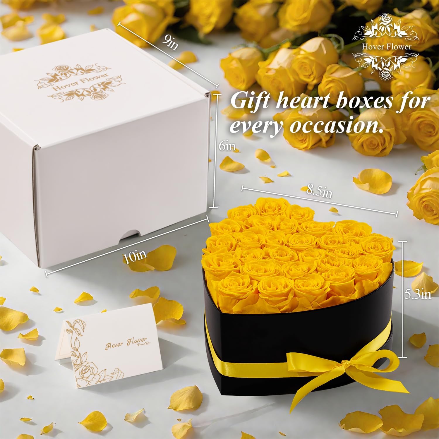 27 Forever Preserved Flowers in a Box, Vanlentines Day Gifts for Her, Eternal Roses Flowers for Delivery Prime, Birthday Gifts for Women Mom Grandma Wife (Yellow) - Image 2