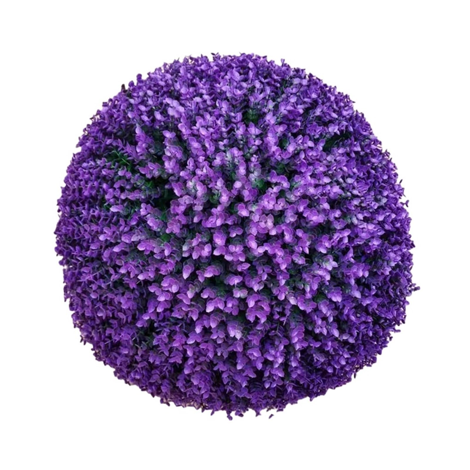 Zymjzbetic Artificial Topiary Balls Artificial Grasses Balls Indoor or Outdoor Elegant Realistic Appearance Topiary Ball(Purple blue 30cm)