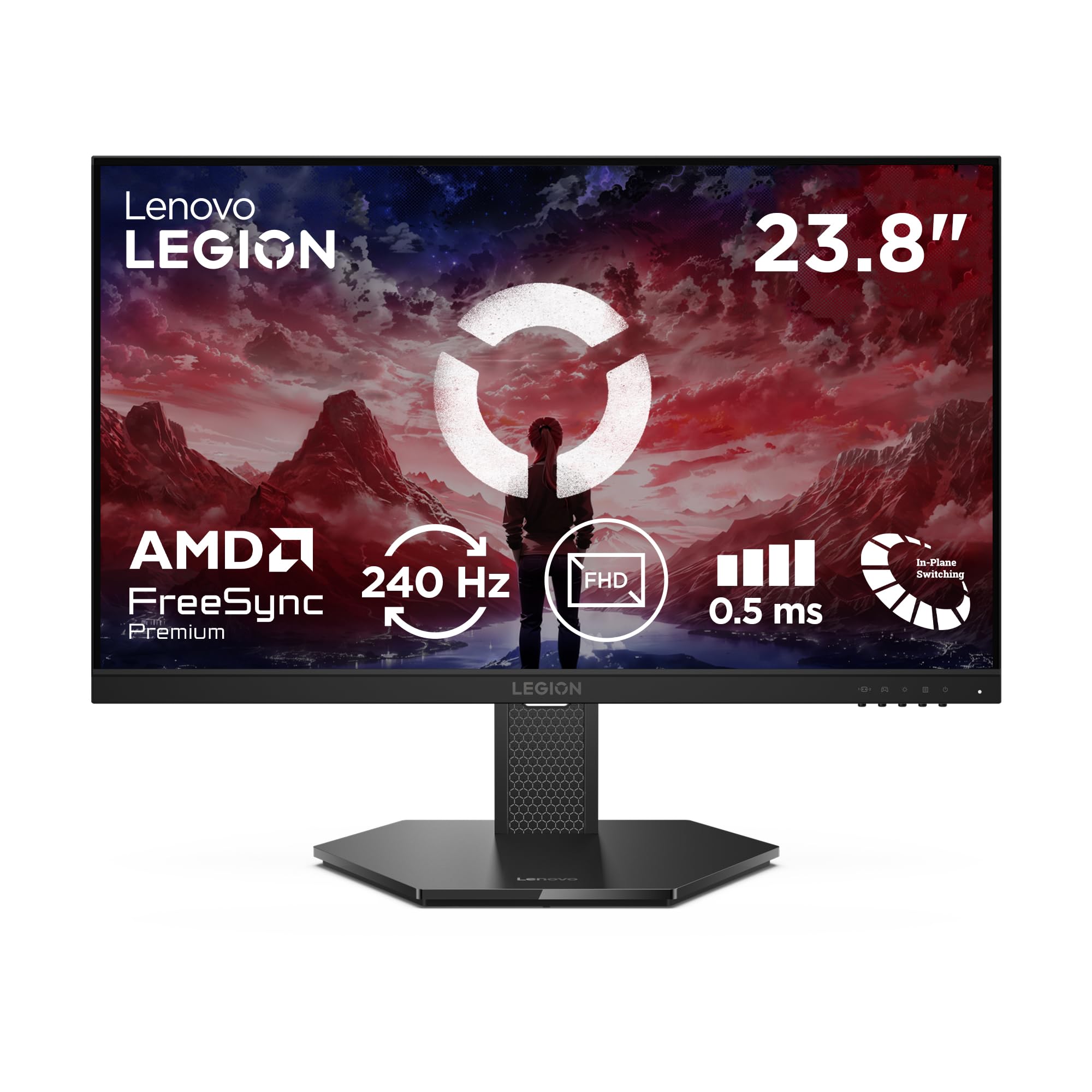 Lenovo Legion 24-15 | 24" Monitor Gaming IPS Full HD | 240Hz | 0.5 ms | DP 1.4, 2x HDMI 2.1 | AMD FreeSync Premium | Regolabile | VESA 100x100