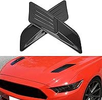 Vista 5 de Par de molduras de ventilación de capó, kit de salida de ventilación de capó de automóvil, panel de entrada de aire de capó, estilo de fibra