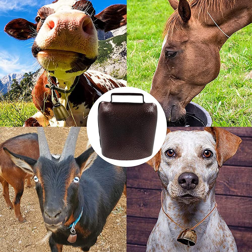 Ziegenglocken, Pferd Schafe Eisen Glocke Kuhglocke Aus Metall Mit Griff Vintage Mini Glocke Charme Kuhglocken-Cowbells Für Bauernhof, Fußball, Sportveranstaltungen, Musikinstrumente