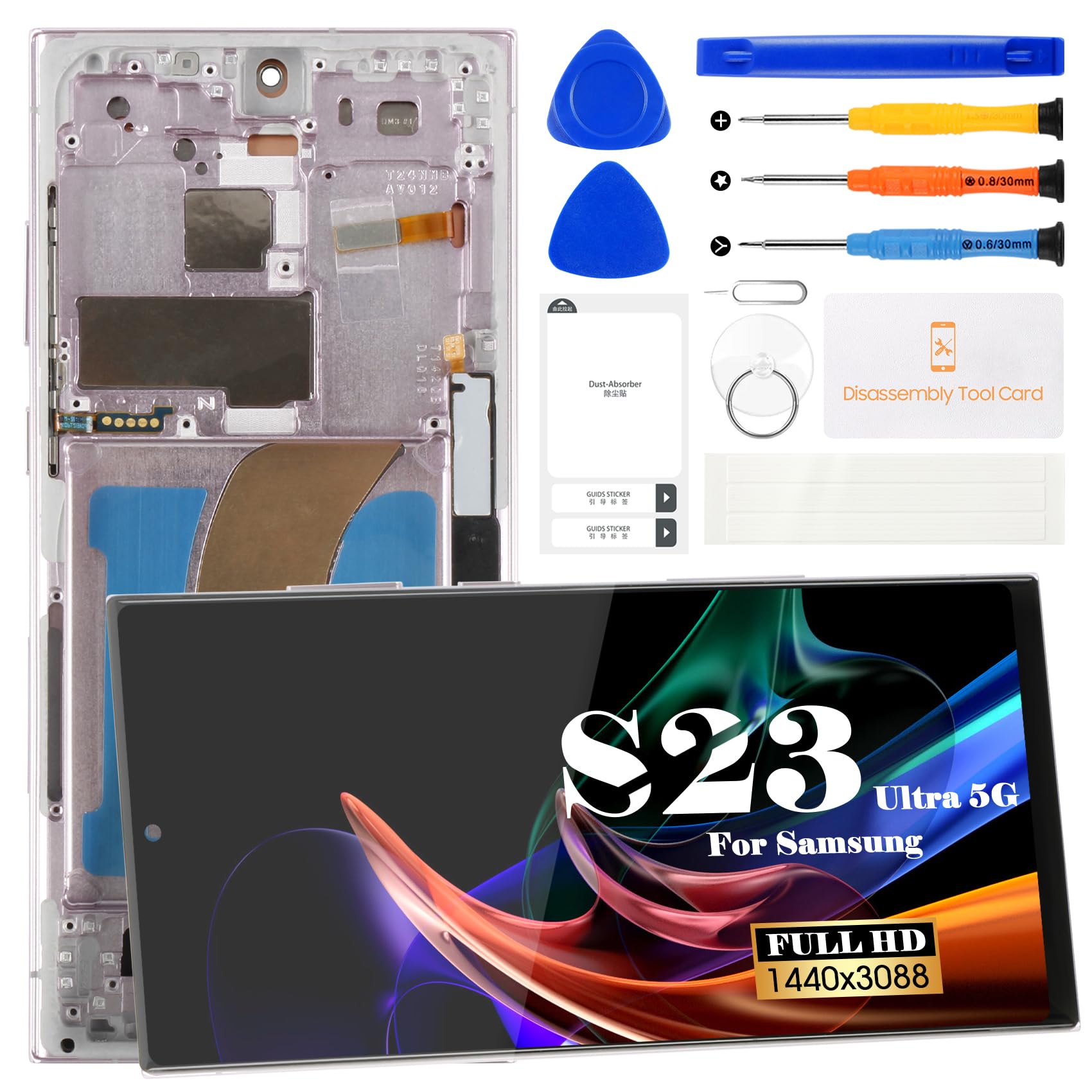 S23 Ultra S918U W タッチディスプレイデジタイザー修理部品用 S23