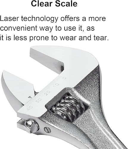Vista 4 de Jetech Llave ajustable de 24 pulgadas – Llave de cambio profesional de acero al cromo vanadio resistente con apertura de calibre ancho y escala