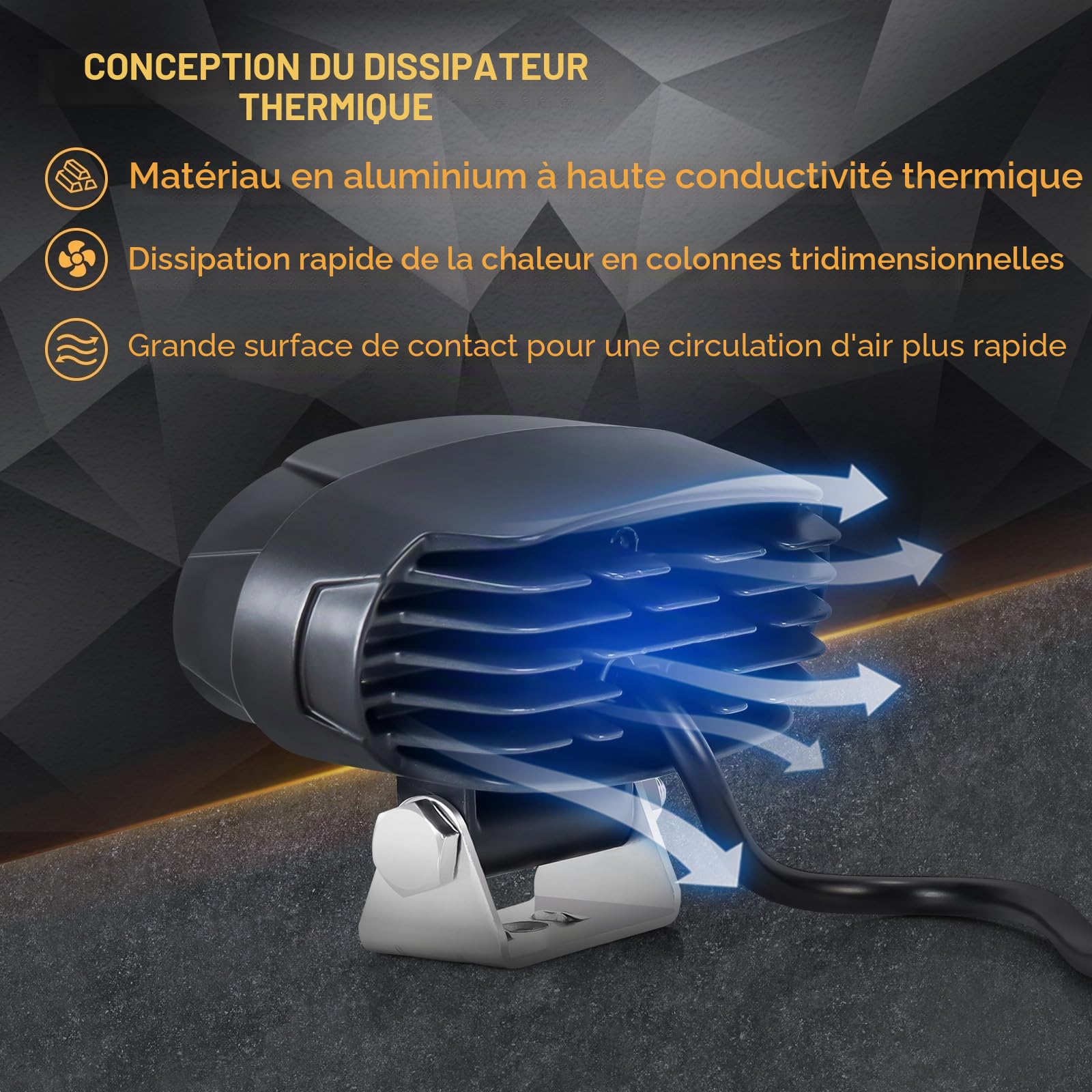 Dinfu 30W Lampe LED pour chariot élévateur Réglable rouge/bleu - Lumière d'avertissement de sécurité pour entrepôt 12-80 V Pour camion tout-terrain ou tracteur