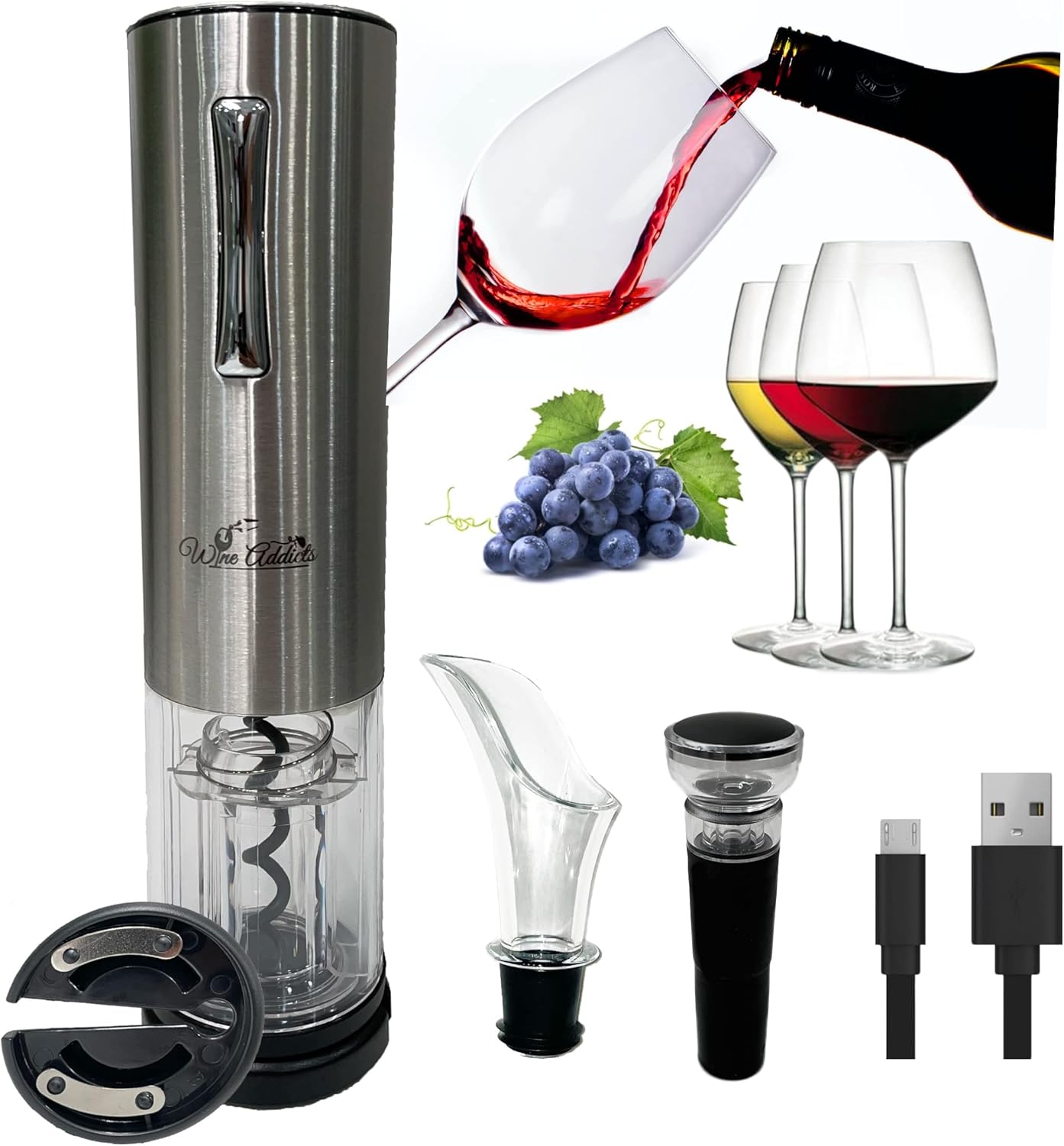 Electric Wine Bottle Opener Gift Set (Rechargeable) Wine