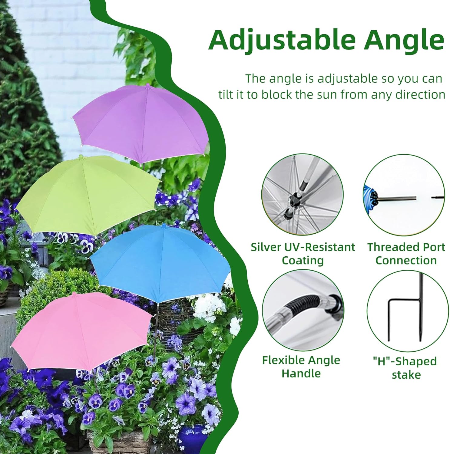 Plant Umbrellas for Outdoor Plants,23.6" Sun Shade Covers for Potted Plants and Garden Beds