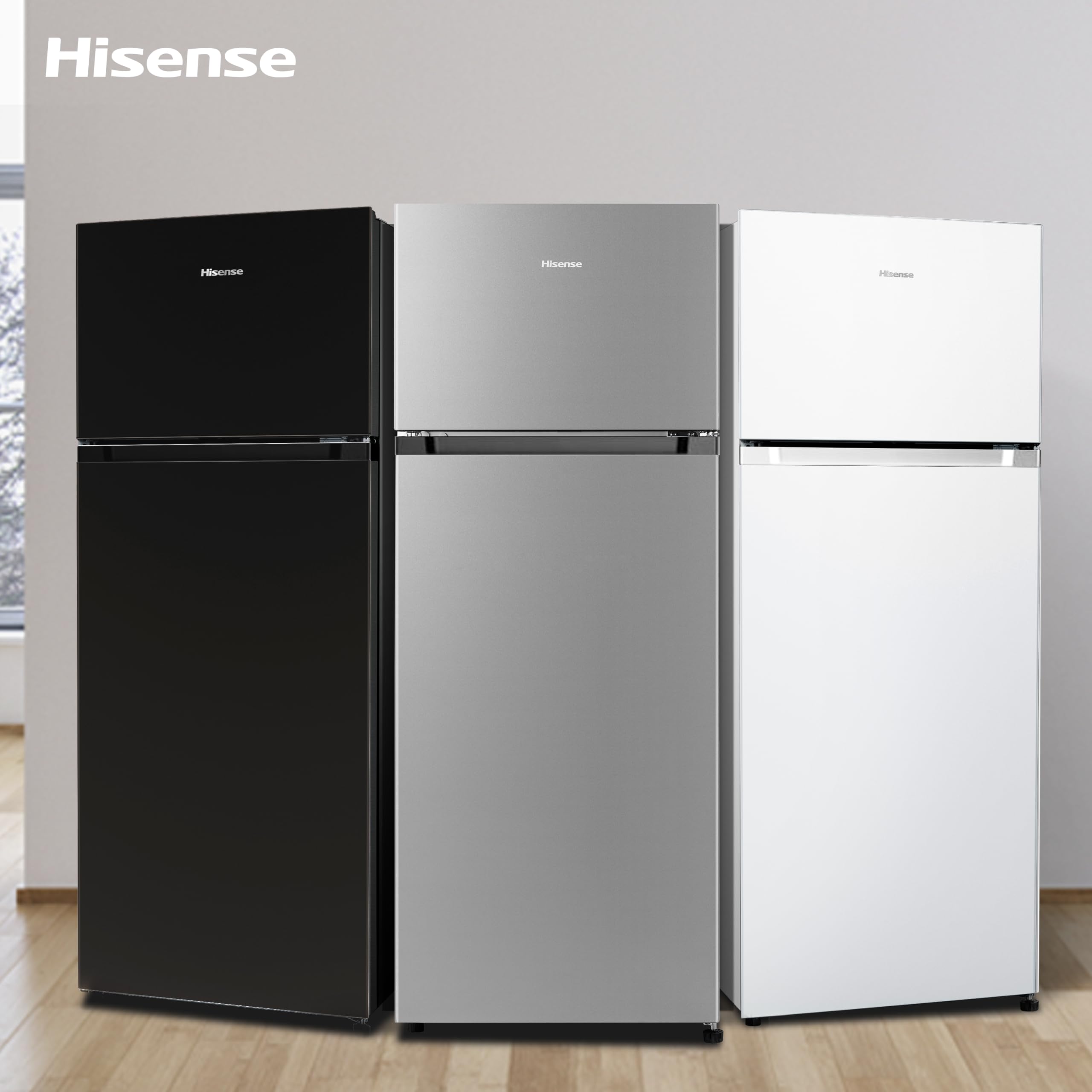 Hisense MTM55205BE Frigorifero Doppia Porta a Libera Installazione Modello 2022, 206 L, Nero, 143.4 x‎ 54.2 x 55 cm