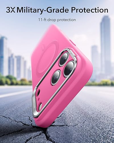 Vista 37 de ESR - Funda para iPhone 15 compatible con MagSafe, funda protectora de grado militar con soporte integrado, cubierta trasera resistente a