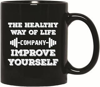Gifts for Fitness Gym Enthusiasts to Improve Life with Healthy Funny Stylings 11oz 15oz Black Coffee Mug