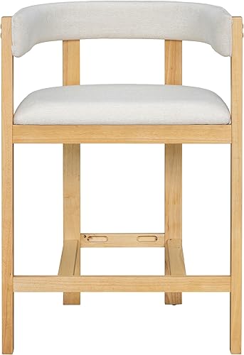 Miniatura 4 de Christopher Knight Home Rylan - Juego de 2 taburetes de bar tapizados de tela moderna para comedor, altura de encimera, taburete de madera de