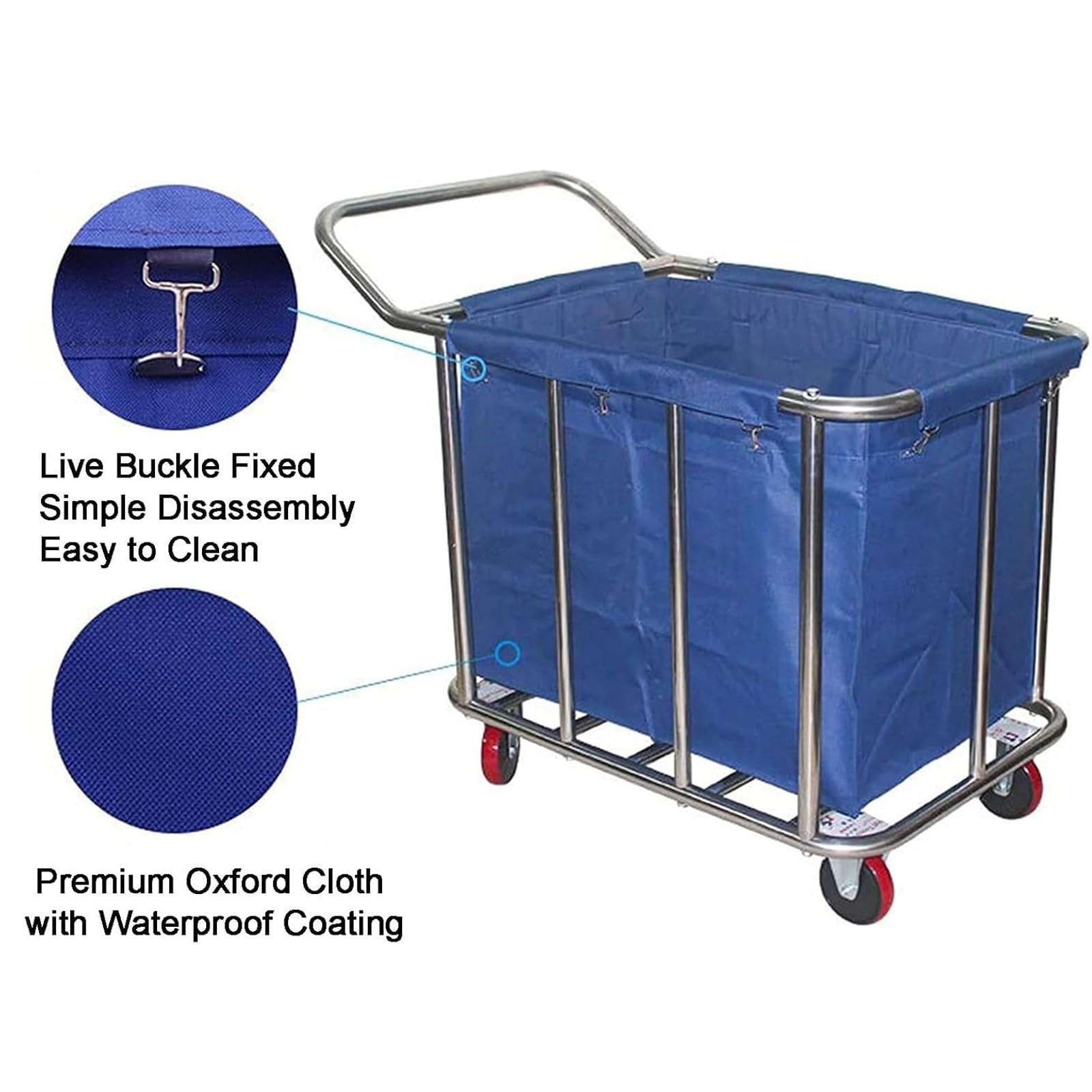 Wasserdichter Wäschewagen-Ersatzbeutel, herausnehmbarer Heavy-Du Ox Liner für 400L Trolley, ideale Sto Solut für den gewerblichen Gebrauch (Braun)