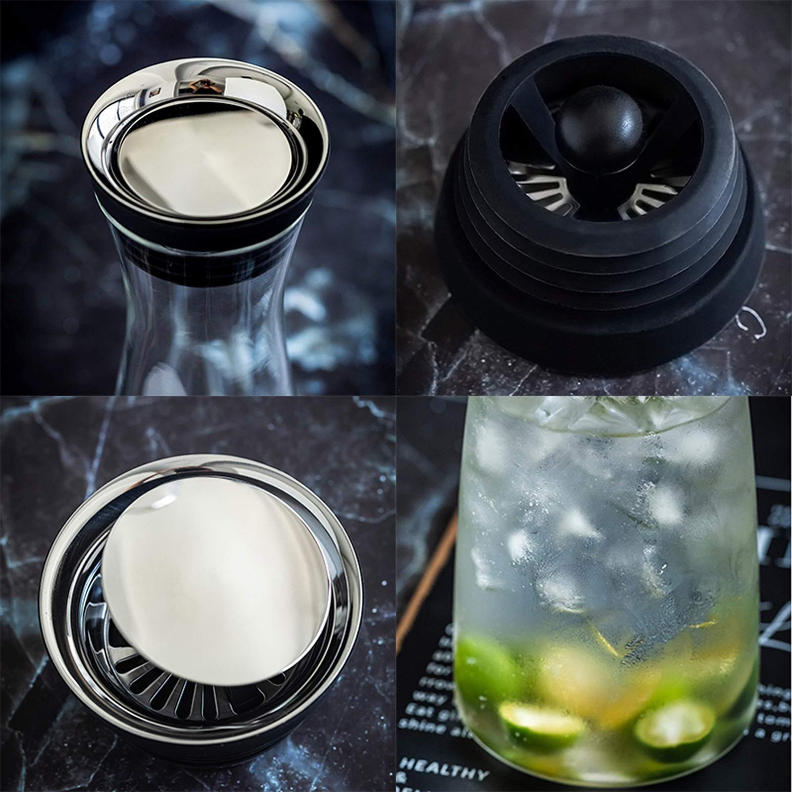 LUCBEI Jarra de Vidrio Jarra de Vidrio de Gran Capacidad for el hogar con Tapa for té de Hielo y Jugo casero. Plaza de Agua de borosilicato Resistente al Calor Jarra de Té Helado