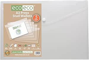 eco-eco A3 formaat 50% gerecycled 80 zakken zwart presentatie display boek, opbergkoffer portfolio kunstmap met plastic hoezen, eco068