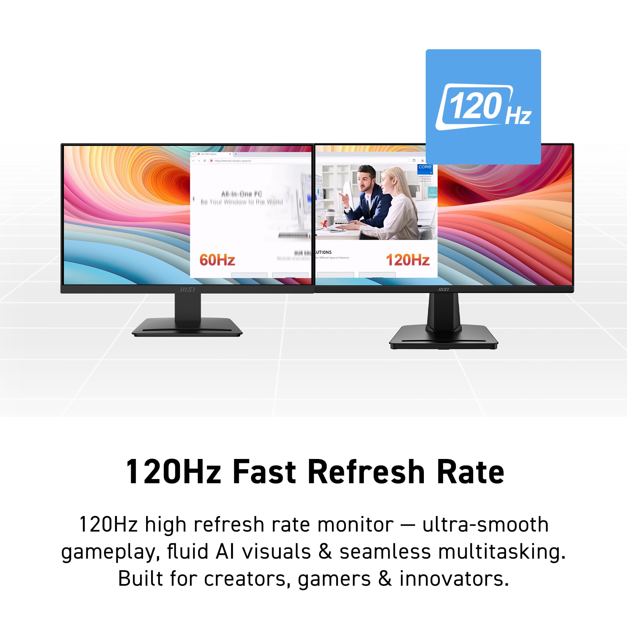 msi PRO MP225 E12VL, 22-inch IPS 1920 x 1080 (FHD) Computer Monitor, 120Hz, Adaptive-Sync, HDMI, Video Port, VESA Mountable, Tilt, 1ms, Black - 4