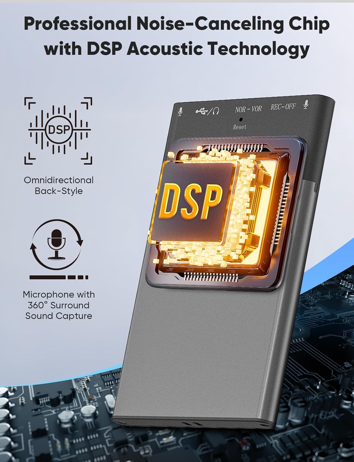 8GB AI Voice Recorder, Note Voice Recorder - Transcribe & Summarize, AI Noise Cancellation Technology, Supports 118 Languages, APP Control Audio Recorder for Lectures, Meetings, Calls