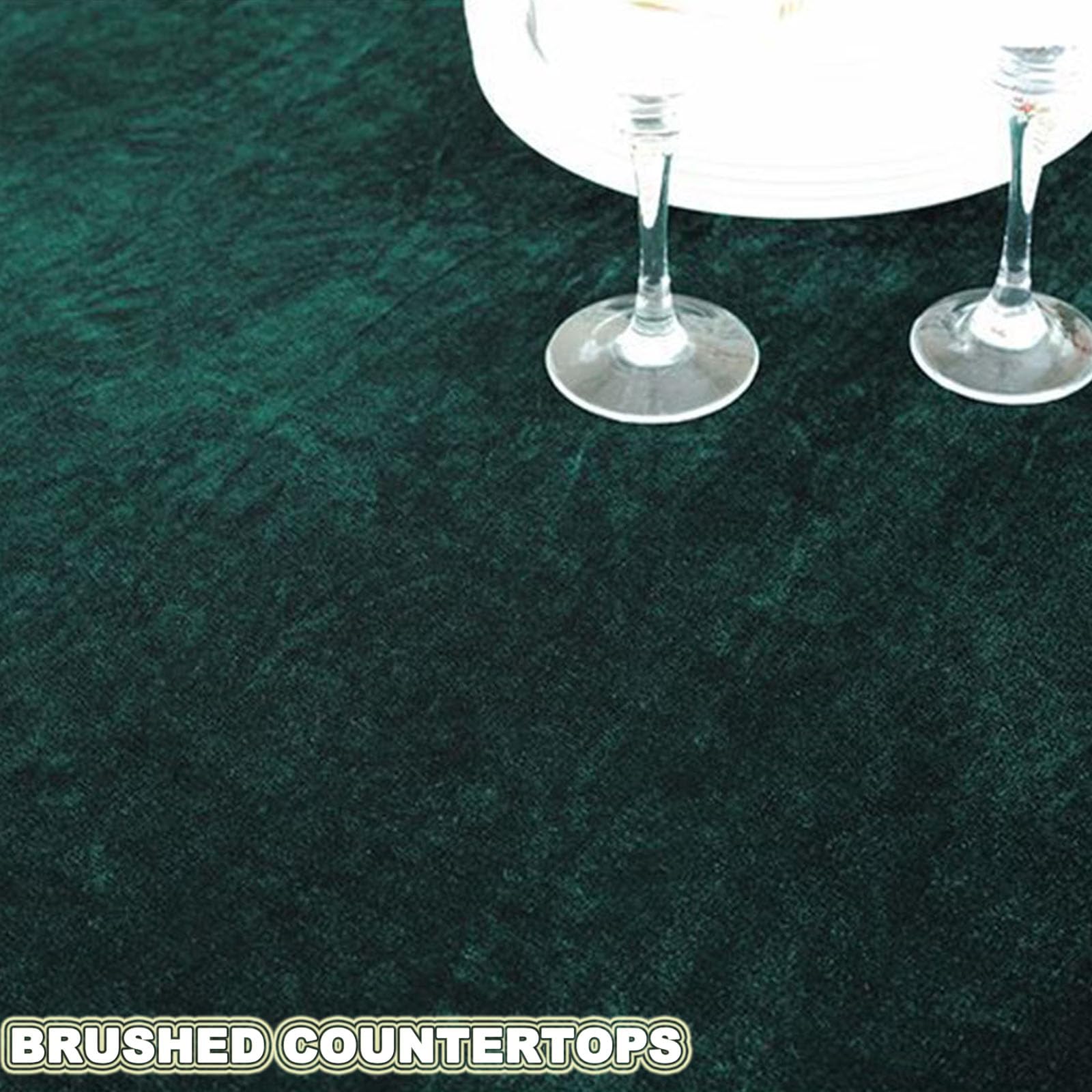 Odot Falda de Mesa de Elastano Rectangular Mantel Elástico con Faldón, Terciopelo Dorado Reutilizable Falda de Mesa para Banquetes, Boda, Bautizos de bebés (180 * 60 * 75cm,Verde Oscuro)