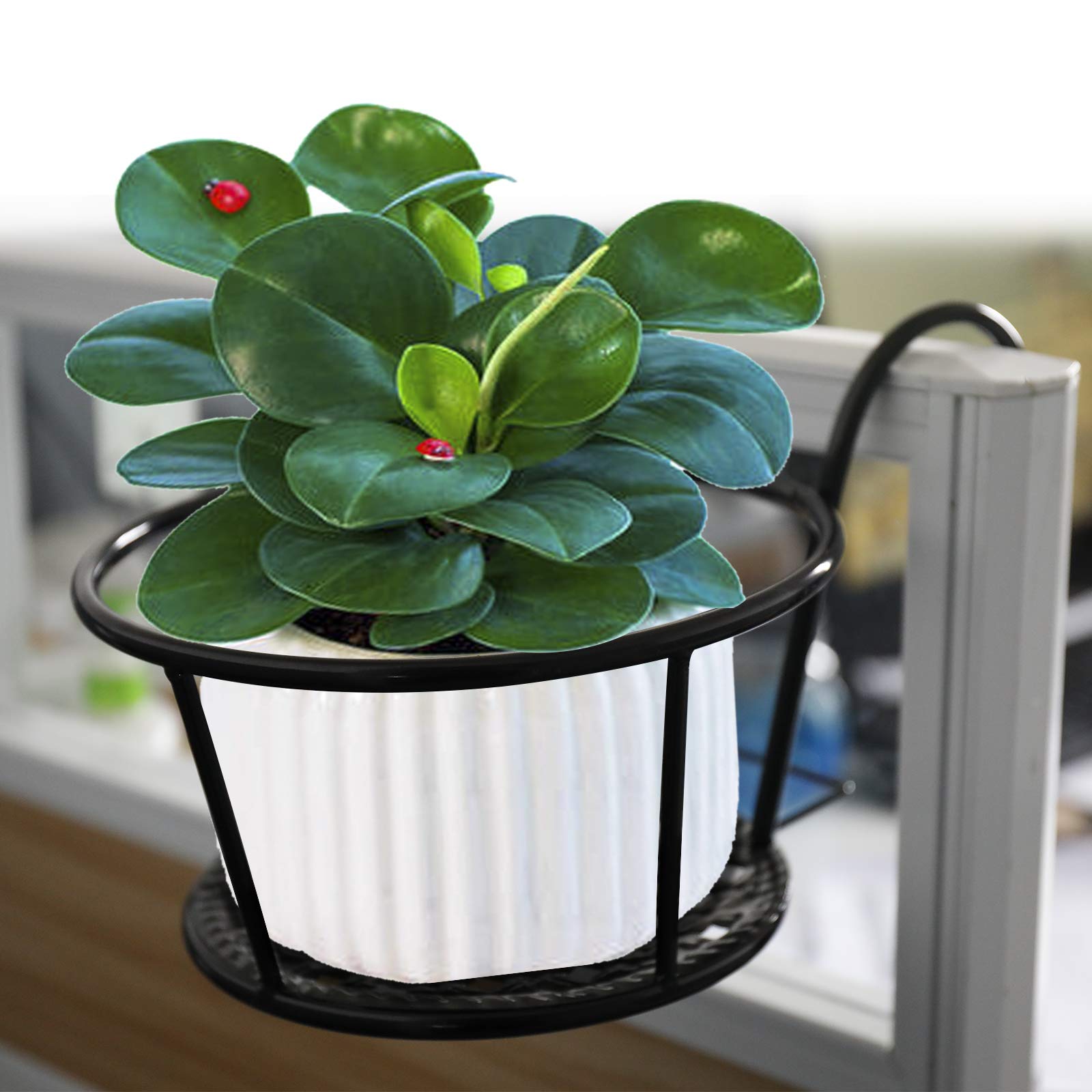 Relaxdays Support à pots de fleurs balcon, lot de 3, métal Relaxdays Support à pots de fleurs balcon, lot de 3, métal
