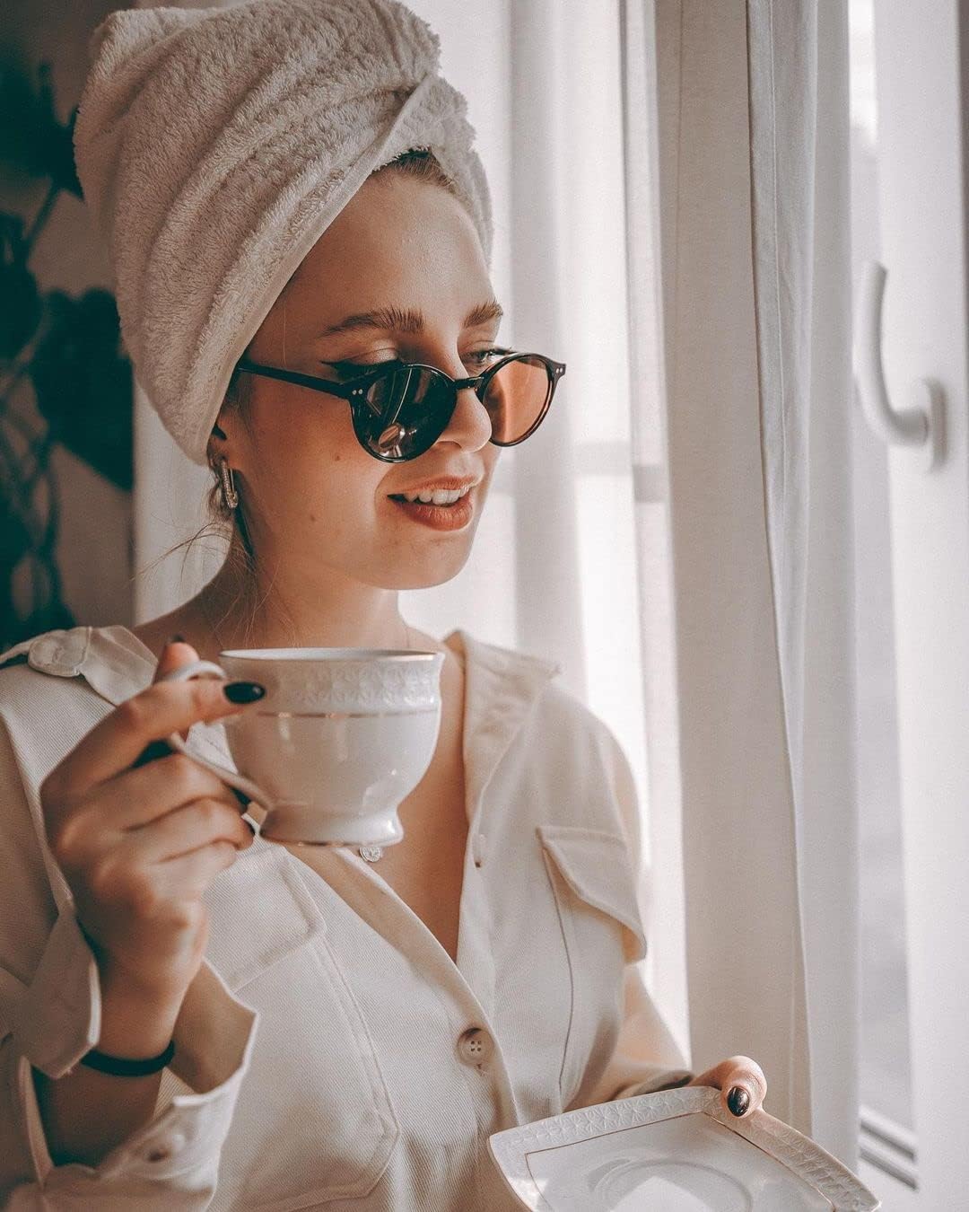 TIJN Vintage Small Round Sunglasses for Women Men,Stylish Polarized UV400 Colored Lens,Tinted Sun Glasses,Classic Sunnies - Image 5