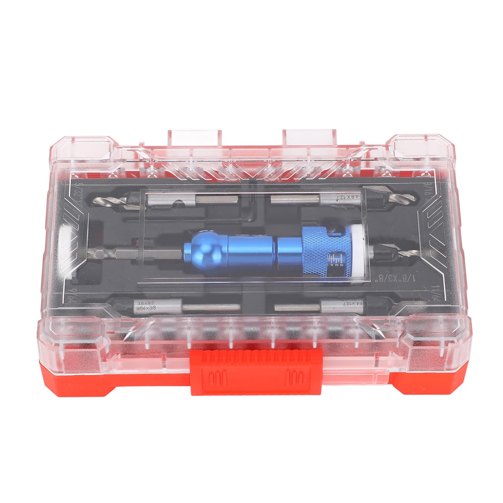 Juego de brocas avellanadoras para madera, con tope de profundidad ajustable, broca avellanadora de carburo con punta de 82 grados y orificio piloto para tornillo, incluye 5 brocas