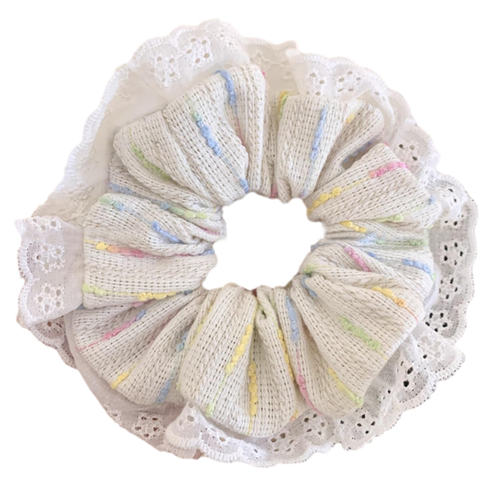 Fentency Layered Hair Ties Elastic Hair Scrunchies Lace Trim Hair Rope Woman Ponytail Hair Tie for Girls Hair Making