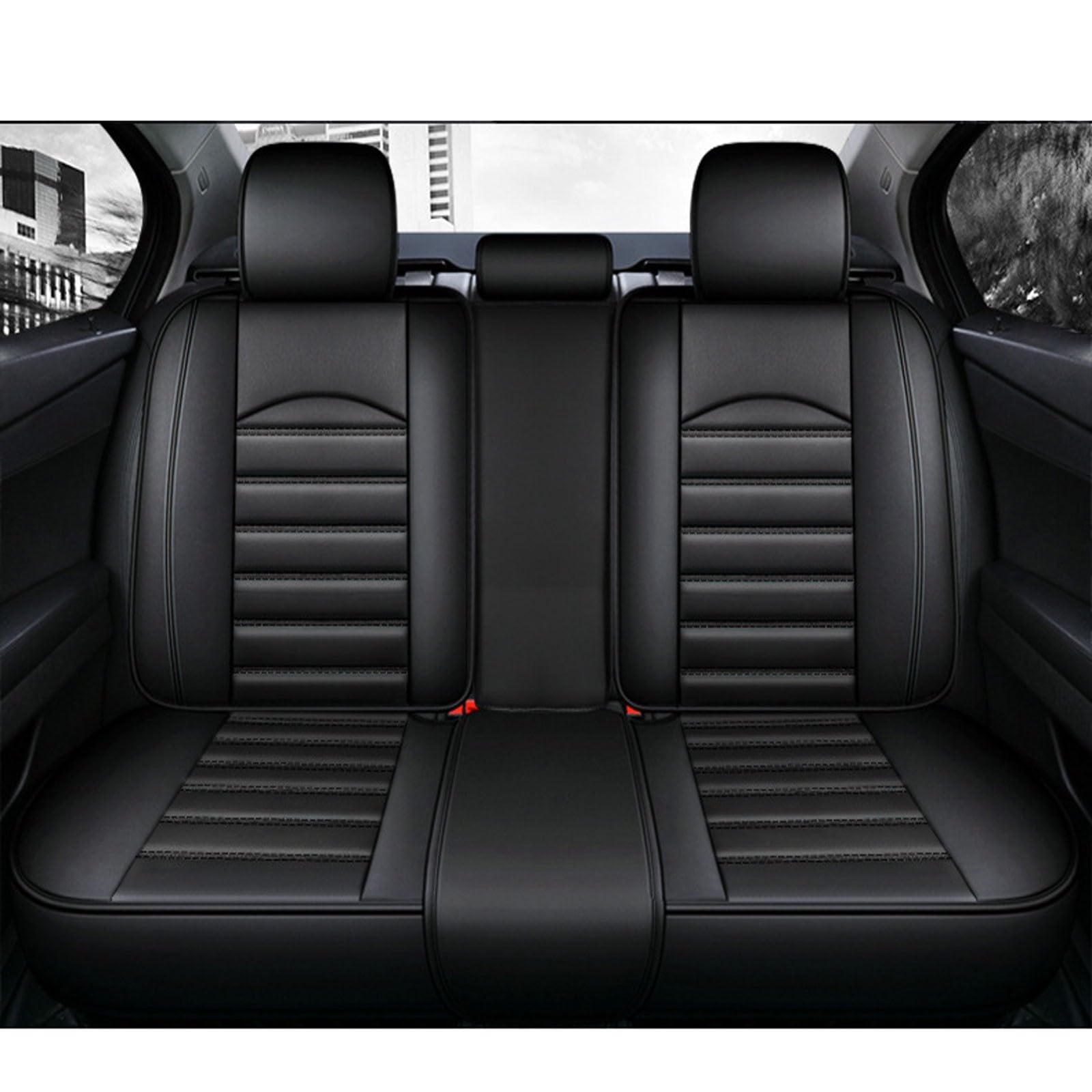 Housse Siège Voiture pour V-W ID.4 5 Pièces Set Housses siège Auto Protection Cuir Imperméable Compatible avec Airbags