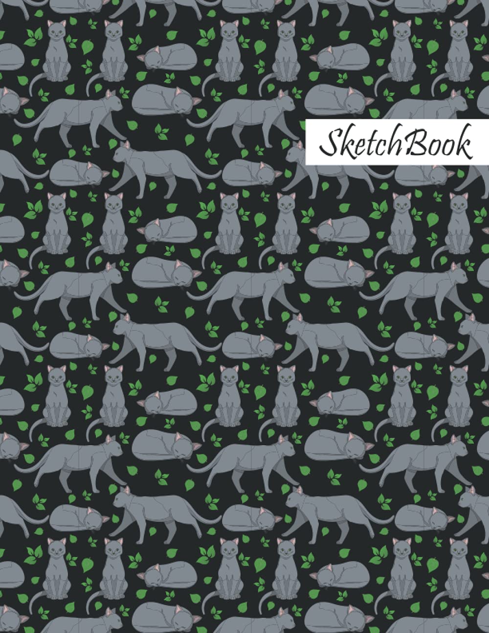 Russian Blue Cat Sketchbook: Russian Blue Cat Pattern Sketching, Sketch Drawing, Sketchbook For Men, Women, Girls, Boys And Kids